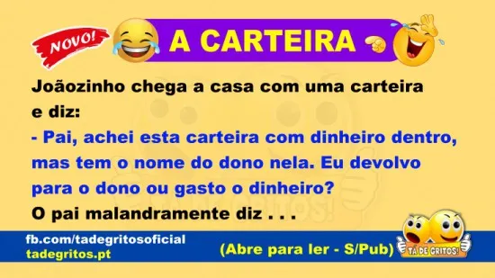 ANEDOTA: JOÃOZINHO ACHA UMA CARTEIRA